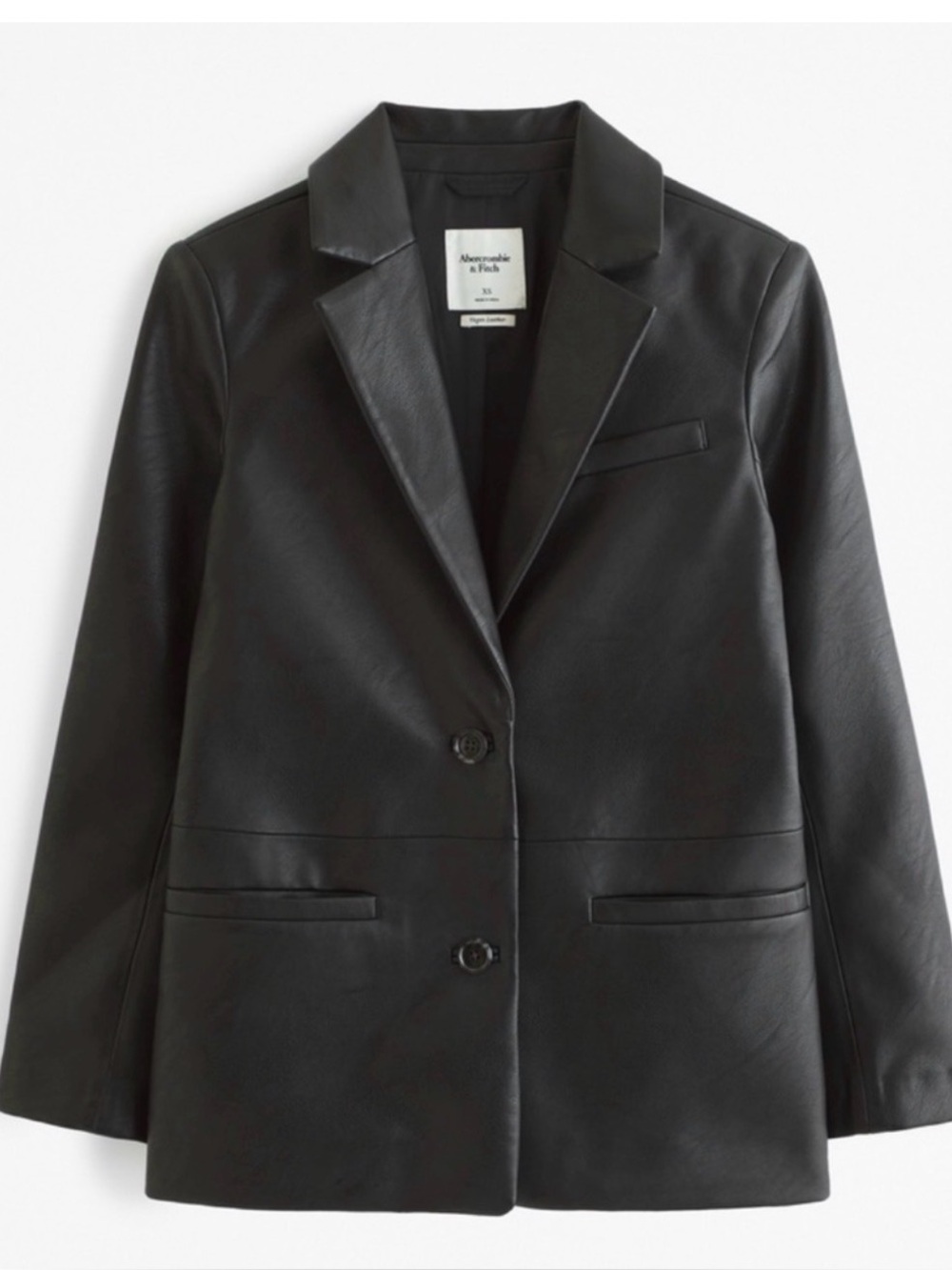 Abercrombie & Fitch Black Vegan Leather Blazer